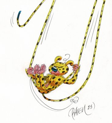 Batem | Lot 219 - Marsupilami, Supermarsu en édition originale, agrémenté d’une dédicace. Proche de l’état neuf. | Septimus