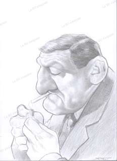 Jean-Marc BOROT - Caricature Originale Lino Ventura