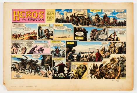 Heros the Spartan original double page artwork (1965) drawn and signed… | Comic Book Auctions ltd