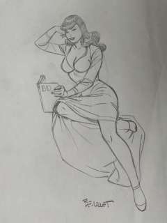 Berthet, Philippe - 1 Original preliminary drawing - Pin Up | Catawiki