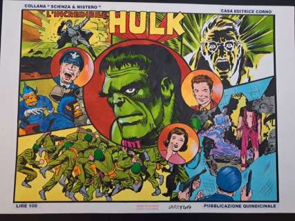 Camarda, Larry (Attilio) - 1 Original colour drawing - Incredible Hulk - Mash up comics, Nerbini Style | Catawiki