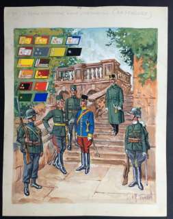 Funcken | Original gouache illustration (p.71) for " Les Uniformes & Armes vol. 1  - Guerre 1939-45 "  - (1972) | Catawiki