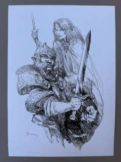Nenadov, Dejan - 1 Original drawing - Fantasy Art Schwertkämpfer und Prinzessin | Catawiki