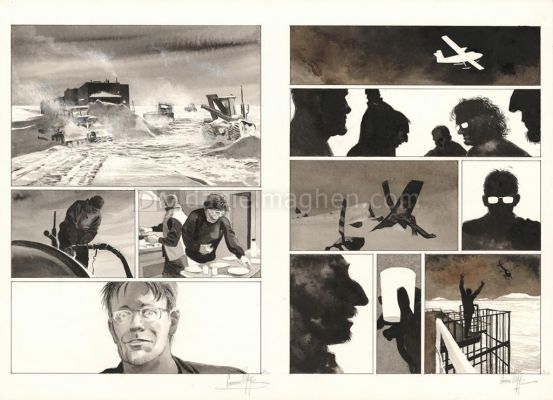 Emmanuel Lepage | La Lune est blanche, Double planche origin | Daniel Maghen