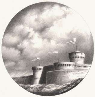 Dulieu, Jean - 1 Original drawing - Cirkel-tekeningen - Fort in Italy - 1990 | Catawiki