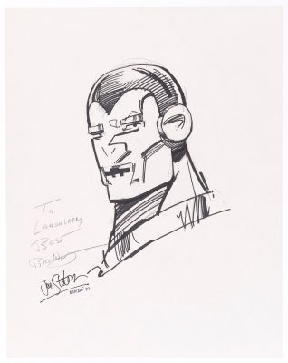 Lot 57 - CHARITY AUCTION BOB WIACEK IRON MAN ORIGINAL ART SKETCH. | Hake’s