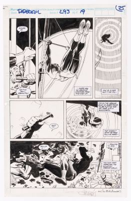 Lot 205 - LEE WEEKS DAREDEVIL #293 COMIC BOOK PAGE ORIGINAL ART. | Hake’s