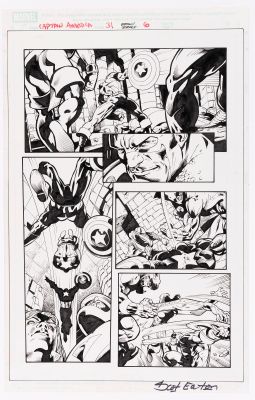 SCOT EATON CAPTAIN AMERICA VOL. 4 #31 COMIC BOOK PAGE ORIGINAL ART. | Hake’s