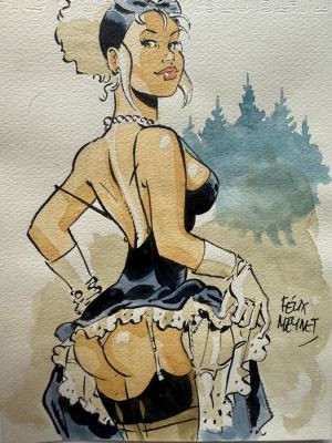 Meynet, Félix - 1 Original colour drawing - Mirabelle coquine …. | Catawiki