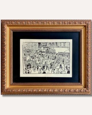 Ricard Opisso La ville - Original Ink Drawing – Hand Signed and Framed | Catawiki