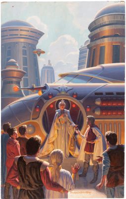 Lot 6 - TIM HILDEBRANDT "VENDETTA" SCI-FI BOOK COVER ORIGINAL ART PAINTING. | Hake’s