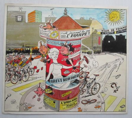 Buth - 1 Original page - Thomas Pips - in de ronde van Frankrijk - origineel in kleur | Catawiki
