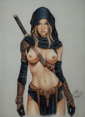 Sly - 1 Original colour drawing - Assassin Girl - Assassin Girl - 2025 | Catawiki