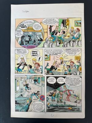 Gen-Clo - 1 Original colour page - Les Pieds Nickelés T123 - Sculpteurs - 1988 | Catawiki
