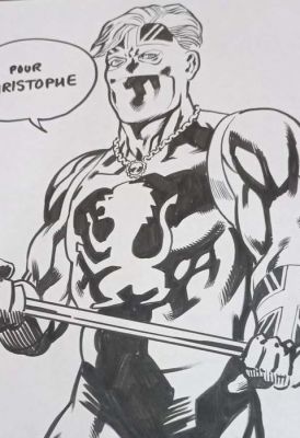 Gary Erskine - 1 Original drawing - Captain Britain