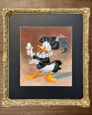 Tony Fernandez Peinture originale - Donald Duck Inspired by Shakespeare’s Hamlet (c.1601) - Original Acrylic – Museum Framed | Catawiki