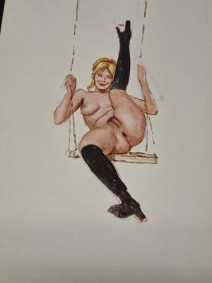 Paul Cuvellier - 1 Original drawing - erotisch illustratie - vrouwelijk naakt