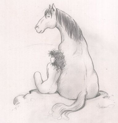Bosschaert, Jan - 1 Original drawing - Sam - Paard met Sam | Catawiki