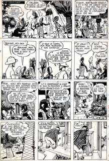 Jijé | Blondin et Cirage, planche n°43 Ã  l’encre de Chi… | Banque Dessinée