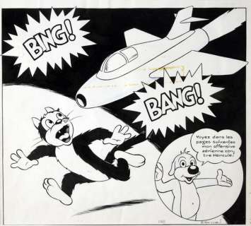 Arnal (José Cabrero Arnal - 1909-1982) - ARNAL PIF LE CHIEN. Exceptionnel dessin Ã  l‘encre…