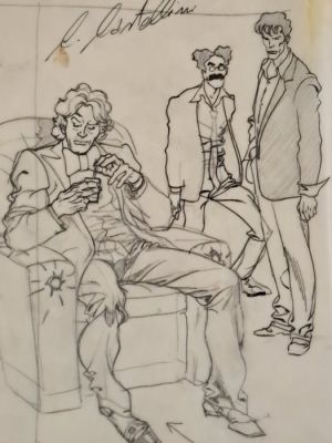 Castellini, Claudio - 1 Original preliminary drawing - Dylan Dog e Groucho | Catawiki