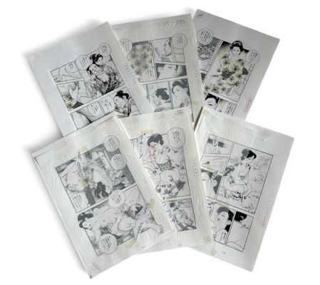 Ken Tsukikage(ケン月影) - Original Manga Manuscript (Genga) - "Manga plaza" - 6 Pages | Catawiki