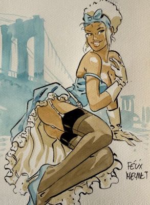 Meynet, Félix - 1 Original colour drawing - Mirabelle coquine à New York | Catawiki
