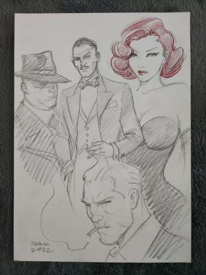 Marini, Enrico - 1 Original drawing - Noir burlesque - 2022 | Catawiki