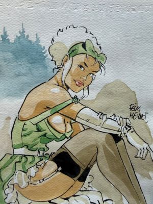 Meynet, Félix - 1 Original colour drawing - Mirabelle coquine …. | Catawiki