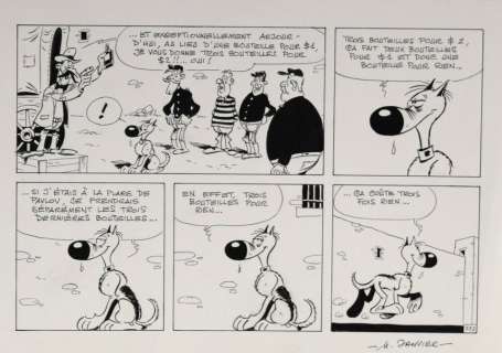 JANVIER, Michel - RANTANPLAN Demi planche originale Ã  l‘encre de chine pour