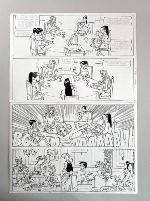Dzack (Christian Paty) - 1 Original page - Les Blondes - Planche originale de la série humoristique "Les Blondes"