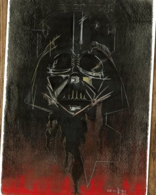 Kodo88 – Darth Vader « Présence sombre » - Early Style – Hand Signed Original Mixed Media Artwork | Catawiki