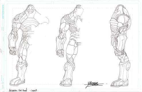 Jon Boy - Antimonitor Mattel Toy Design Turnarounds - Signed By George Perez