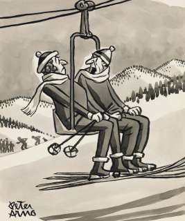  - Lot 184: PETER ARNO. (THE NEW YORKER / CARTOON / SKIING) "Will you knock it off, Stella! I‘m not driving this thing!"
                                
