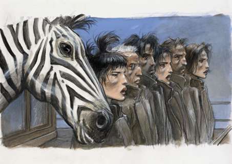 *Enki Bilal Né En 1951 La Couleur de L’air Acrylique, Pastel Et Crayon Sur Papier Pour La Case 3 de La Page 77 de Cet Album Pu... | La Couleur de l’air | Artcurial