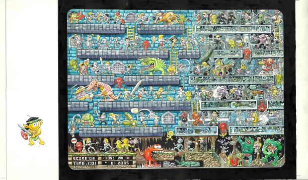 Joaquín Cera | Summer Sale (Ends August 31) // På sjov med flunkerne: Videogame – Original color – Cera / Ramis | Origin Of Comics