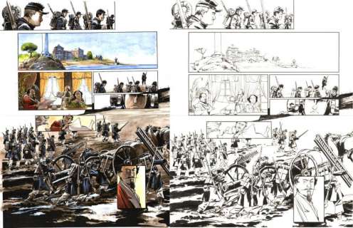 Planche originale 32 de LAOWAI Tome 2 .La bataille de Dagu par Xavier BESSE