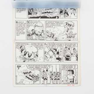 ORIGINELE TEKENPLAAT UIT HET SUSKE EN WISKE-VERHAAL DE KLEPPENDE KLIPPER. PLAAT 53 BESTAANDE UIT 4 S | Bernaerts