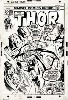 Joe Sinnott, John Buscema - Thor #215 Cover (Thor Using Hammer To Save Sif, As the Giant Xorr Gets Ready To Grab Thor From Behind!) 1973
