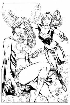 ED BENES SUPERGIRL & WONDER GIRL 11X17 Commission Original Comic Art 2005 | eBay US (Buy It Now)