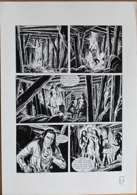 Jose Ortiz | Tavola originale per MAGICO VENTO 34 ‘I cancelli dell’inferno’. Cm. 35 x 50. SBE 2000. Pag. 87. | Art e Fumetto