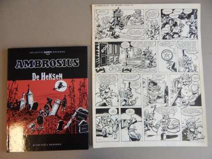 Brugman, Gideon | Originele pagina (p.10)  - Ambrosius  - De Heksen + Luxe album & Ex-libris  - hc met linnen rug  - (1970/2013) | Catawiki
