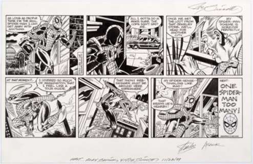 Alex Saviuk and Joe Sinnott The Amazing Spider-Man Sunday Comic Strip Original Art dated 11-28-99 (King - | Heritage