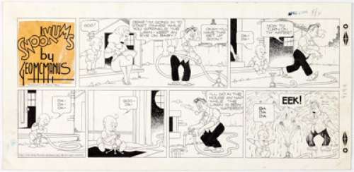 George McManus Snookums Sunday Comic Strip Original Art dated 4-25-48 (King Features Syndicate, 1948). McManus - | Heritage
