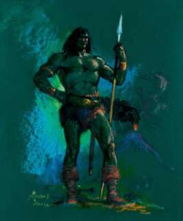 Alfredo Alcala "Warrior With Spear" Illustration Original Art (undated). Produced in mixed media  on - | Heritage