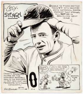 Phil Berube - Baseball-Related Sports Section Illustrations Original Art Group of 5 (Bell Syndicate, -