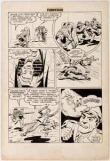 John Sikela and Dick Ayers (attributed) Funnyman Page 10 Original Art (Magazine Enterprises, 1948). Only six - | Heritage