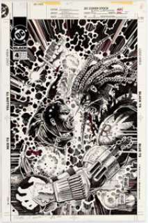 Eddy Newell Black Lightning V2#4 Cover Original Art (DC, 1995)....