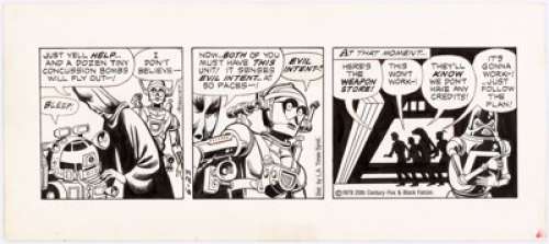 Russ Manning Star Wars Daily Comic Strip Original Art dated 6-23-79 (L.A. Times Syndicate, 1979). R2D2 and C3PO -