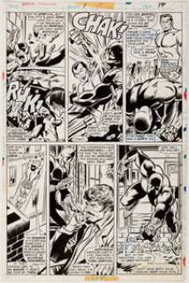 George Tuska and Frank Chiaramonte Daredevil Annual #4 Story Page 10 Black Panther and Namor Original Art (Marvel,... | Heritage
